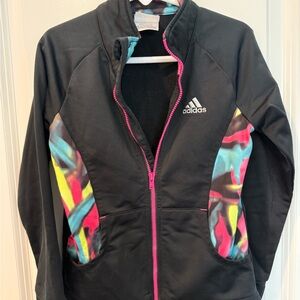 Adidas Kids Jacket - Black with Multicolor Accents